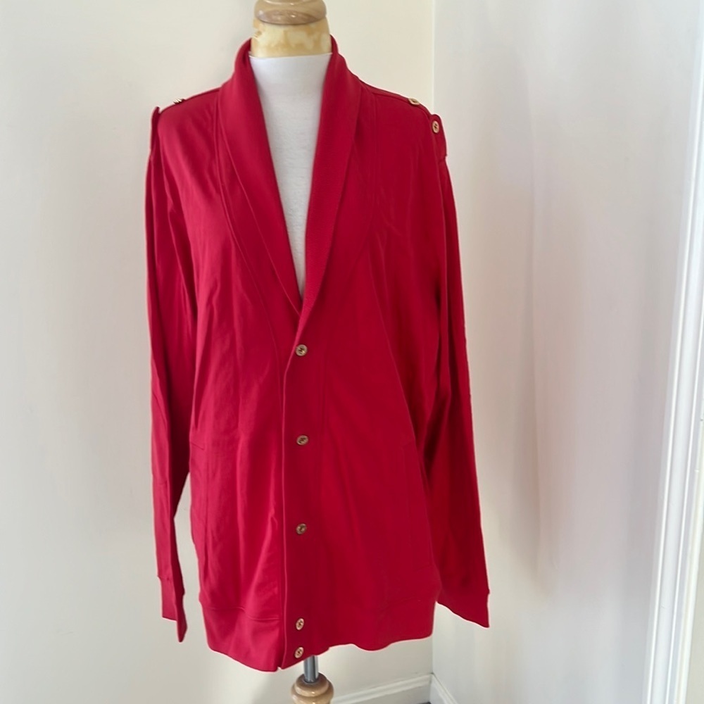 New! CAVI 3X red front button cotton cardigan sweater.